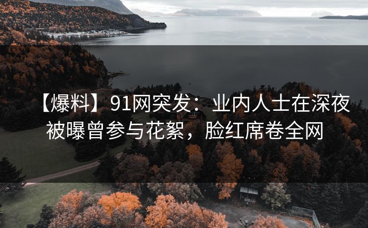 【爆料】91网突发：业内人士在深夜被曝曾参与花絮，脸红席卷全网